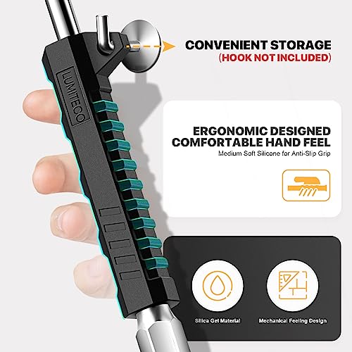 LUMITECO 14" Extended Reach Dual Head Air Chuck, 2-Way Connection 1/4" FNPT Straight Lock On Tire Inflate Chuck, Tire Chuck with Standard Quick Plug, Air Compressor Fill Kit for Truck RV Semi Dually Tires - Image 2