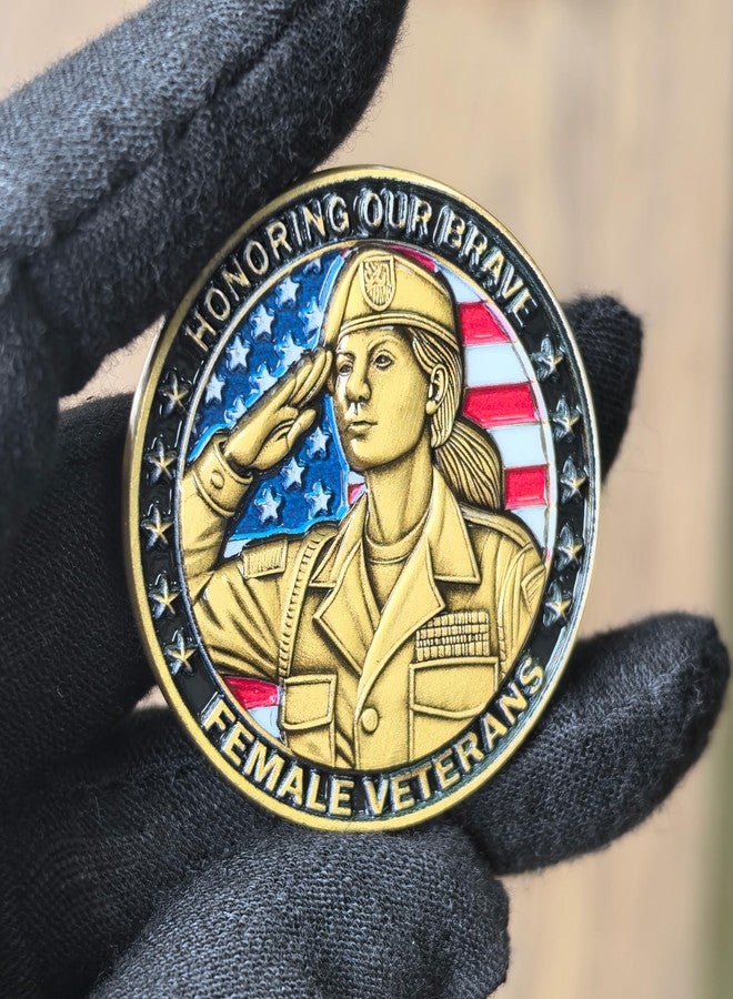 CYOUNG U.S. Female Veterans Challenge Coin - Honoring Courage, Sacrifice, and Strength of Women in Service (Single Coin) - Image 3