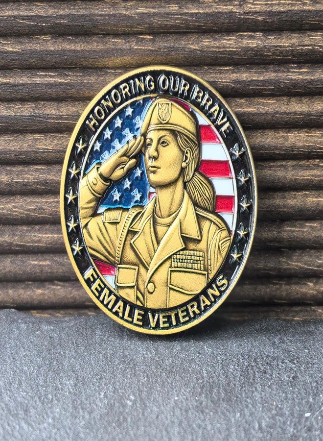 CYOUNG U.S. Female Veterans Challenge Coin - Honoring Courage, Sacrifice, and Strength of Women in Service (Single Coin) - Image 4