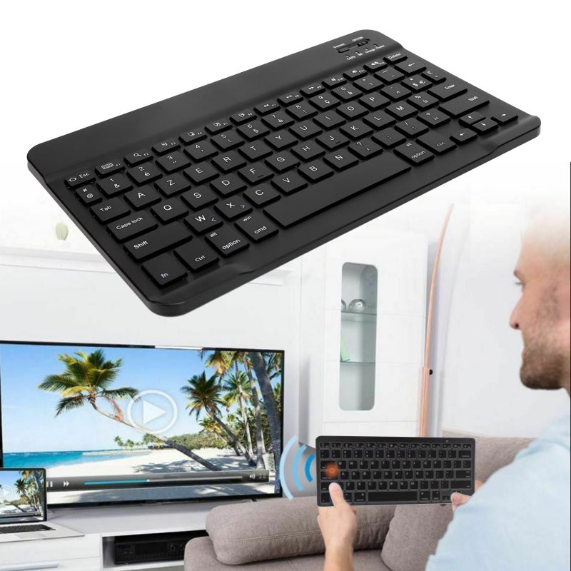 Portable Bluetooth Keyboard: 3.0, Brushed Metal Non-Slip Panel, Ultra-Thin Lightweight Quiet Typing - Waterproof Dustproof, Wireless Tablet Keyboard for IOS Android Smartphones Laptops Travel Business - Image 4