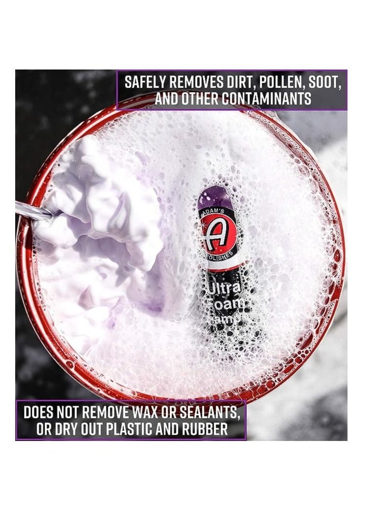 Adam's Polishes - Adam's Ultra Foam Shampoo 16oz - Our Most Sudsy Car Shampoo Formula Ever pH Neutral Formula for Safe Spot Free Cleaning Ultra Slick Formula That Wont Scratch or Leave Water Spots. - Image 1