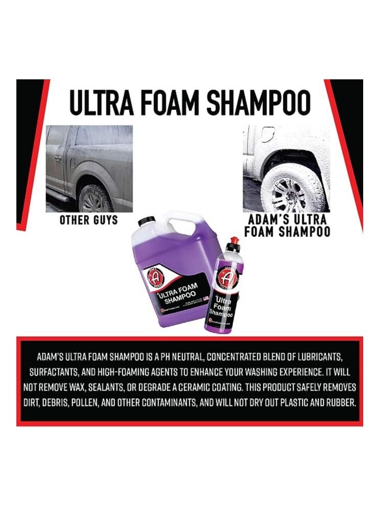 Adam's Polishes - Adam's Ultra Foam Shampoo 16oz - Our Most Sudsy Car Shampoo Formula Ever pH Neutral Formula for Safe Spot Free Cleaning Ultra Slick Formula That Wont Scratch or Leave Water Spots. - Image 1