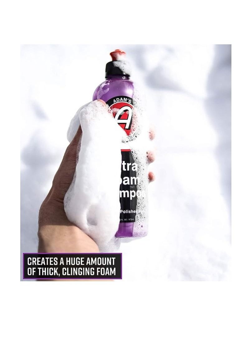 Adam's Polishes - Adam's Ultra Foam Shampoo 16oz - Our Most Sudsy Car Shampoo Formula Ever pH Neutral Formula for Safe Spot Free Cleaning Ultra Slick Formula That Wont Scratch or Leave Water Spots. - Image 1