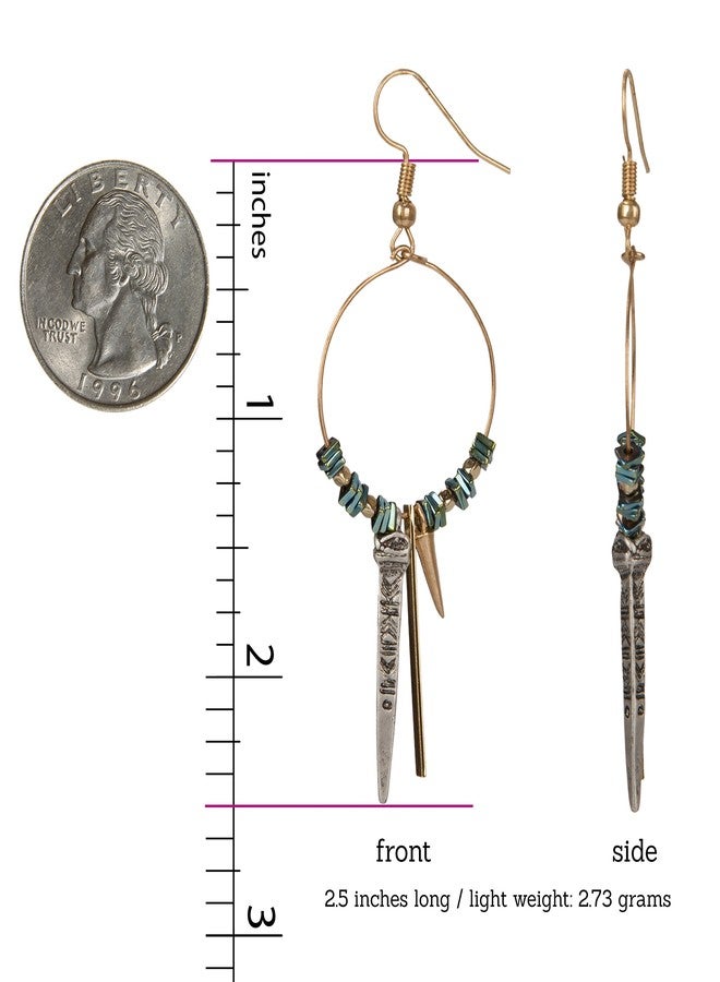 SPUNKYsoul Tribal Gold Boho Chic Ethnic Vintage Hoop Circle Fishhook Dangle Earrings for Women and Girls Gift Jewelry Bohemian - Image 3