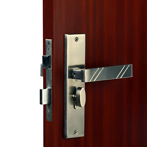 CRUST Heavy Duty Mortise Door Lock Set for Main Door, Door Handle Lock Set for Main Door Lock, Office/Hotel/Bathroom (LB-10001, Matt Satin) - Image 5