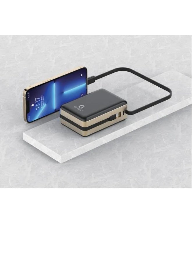 كيفكس شاحن متنقل PD بسعة 30,000mAh مع كيبل تايب سي + كيبل آيفون مدمج - متعدد الالوان - Image 3