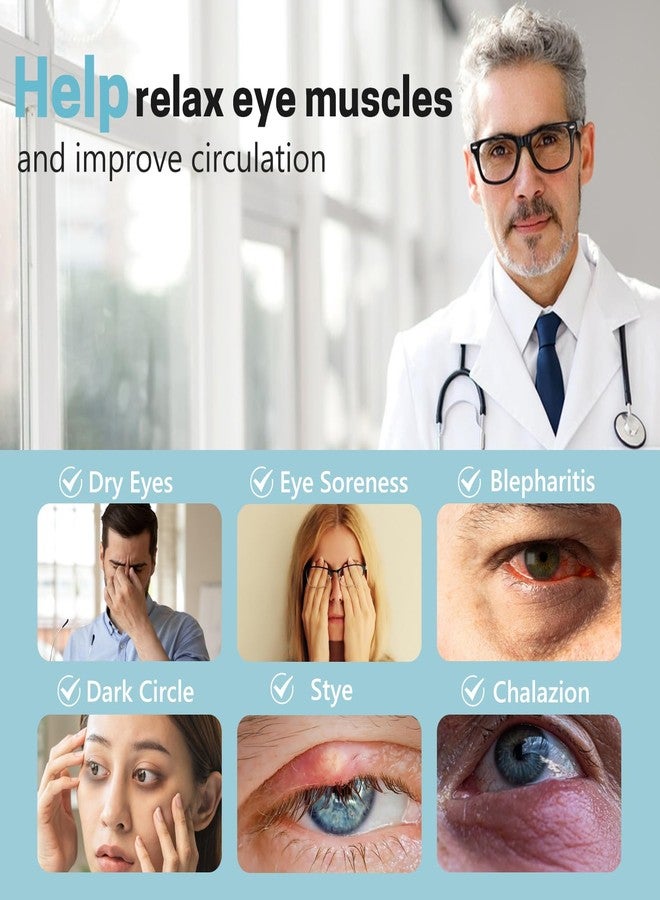 Aurya Heated Eye Mask for Dry Eyes, Stye and Migraines, Warm Eye Compress Mask with 3 Temp Settings & Washable Cover, Eye Mask for Chalazion, Blepharitis Relieves - Image 3