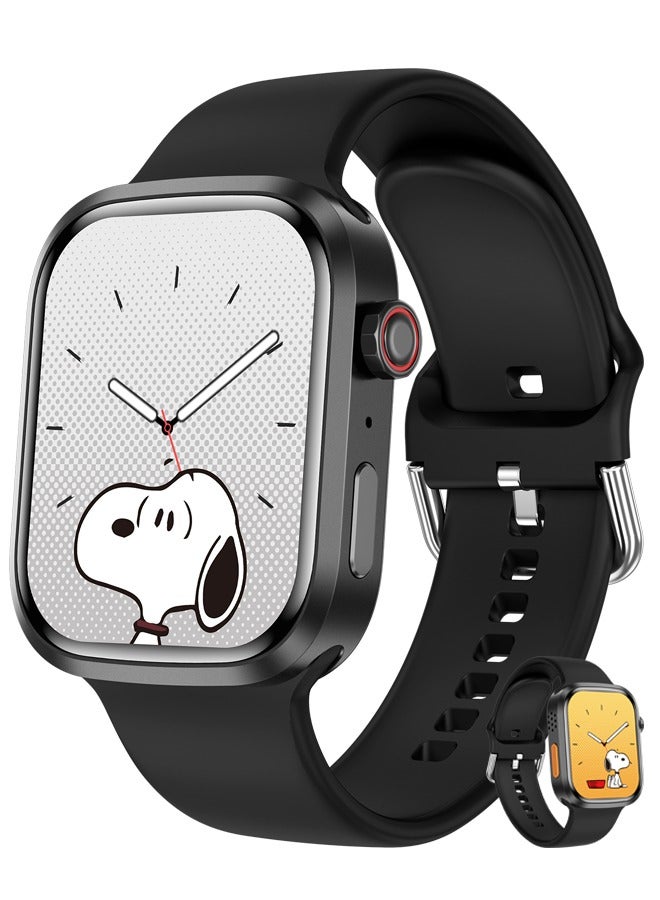 Smart Watch for Men Women, 2.3inch Screen Fitness Tracker Sport Watch Sleep Monitor Pedometer Smartwatch for Android IOS,Black - Image 1