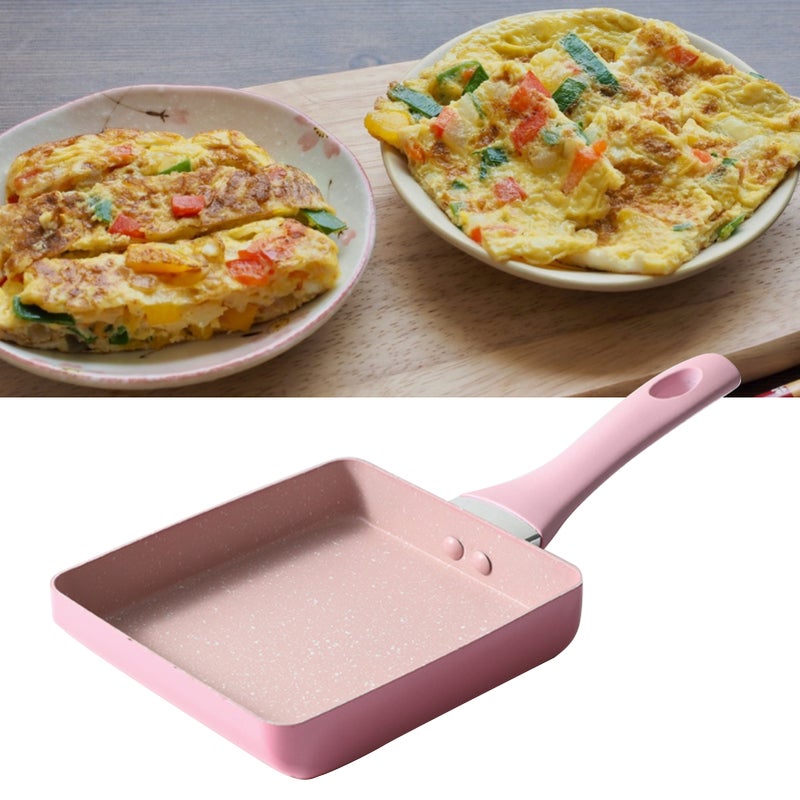 Tamagoyaki Pan Prevent Stick Mini Japanese Omelette Pan Breakfast Flat Pan for Kitchen Accessories Pink 15x18cm / 5.9x7.1in - Image 5