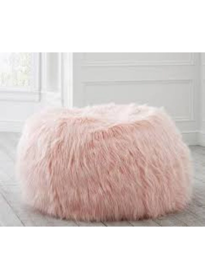 Razz Gallery Elegant fur pouf, a piece that combines maximum comfort and a luxurious appearance to be an addition to any corner of the house. Pink color. - Image 2