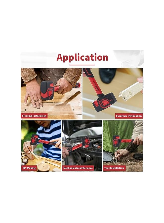 PROMASS 3-Piece Rubber Mallet Set, 10oz Rubber Mallet, 20oz Rubber Mallet Hammer, 36oz Rubber Hammer, Heavy Duty Rubber Hammer Mallet with Rubber Handle, Soft Hammer for Flooring, Soft Blow Tasks - Image 5