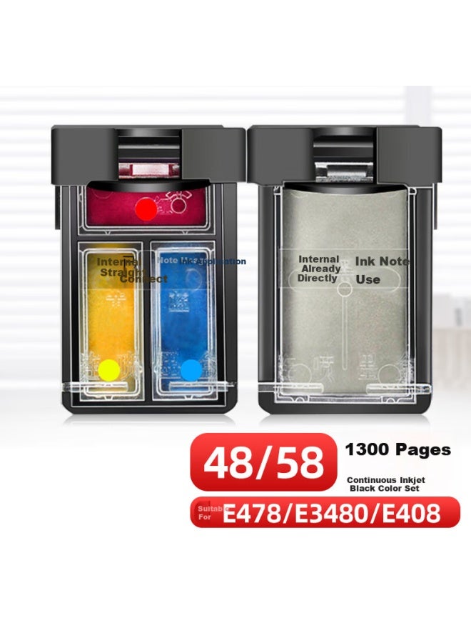 Jiuliuling Pg48 Cl58 Ink Cartridge Compatible With Canon E478 E3480 Ink Cartridge E478r E408 E418 E468 E488 E4280 Printer Ink Cartridge Canon E478 Ink Cartridge Set - Image 1