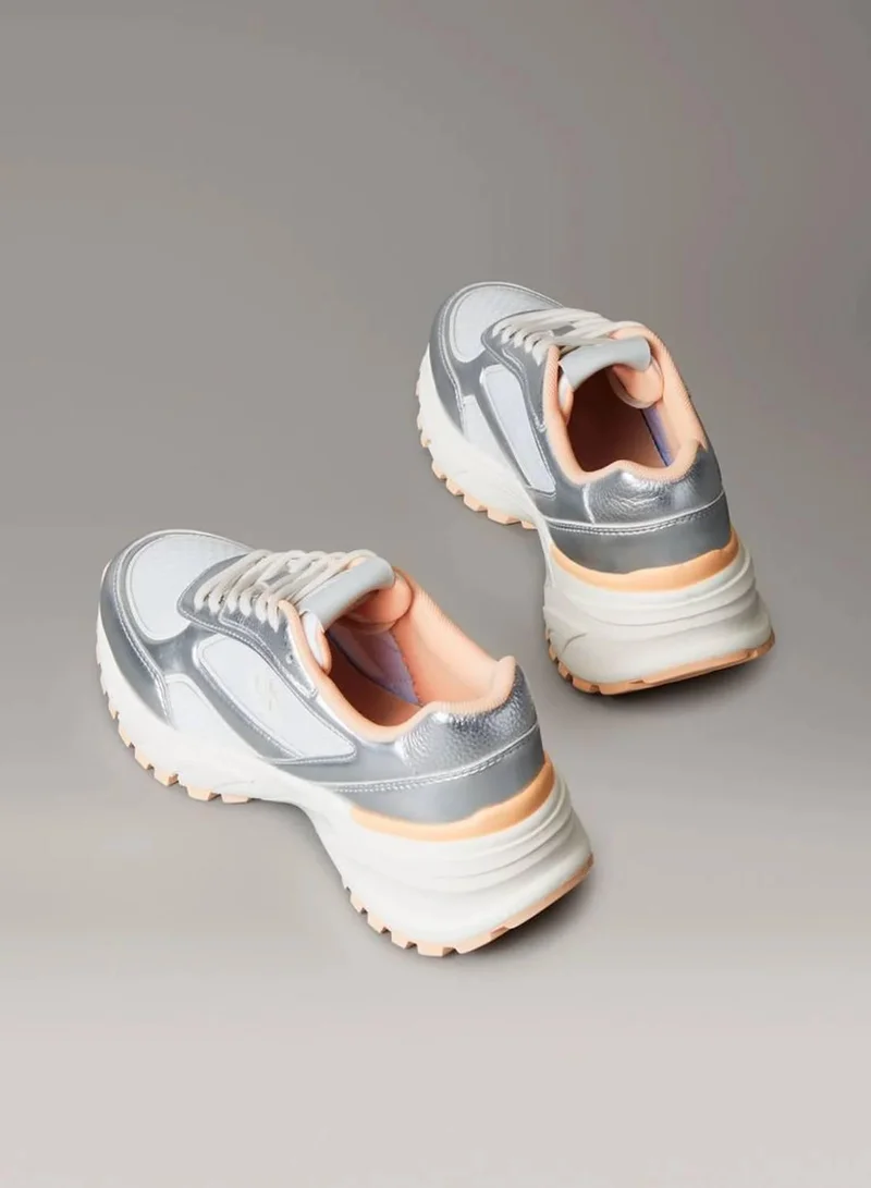 Calvin Klein Jeans Bright White/Silver/Florida Ether Trailblazer — Mesh Mix Runner Trainers for Women | Best Price UAE