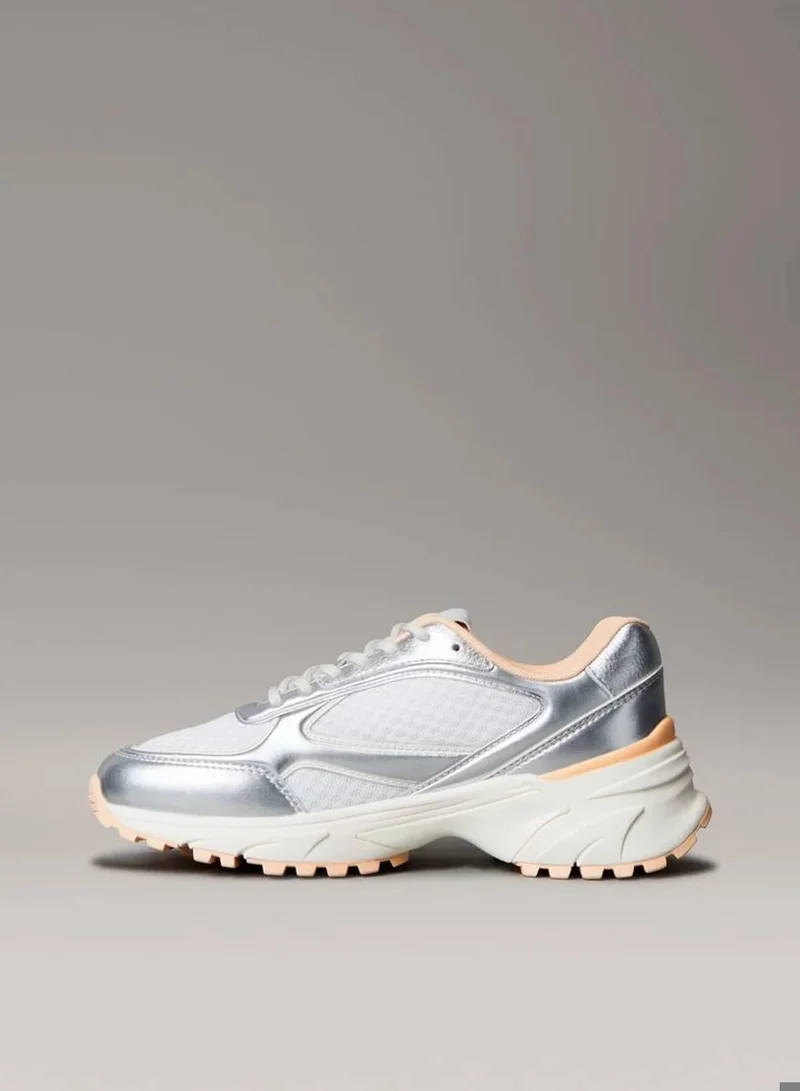 Calvin Klein Jeans Bright White/Silver/Florida Ether Trailblazer — Mesh Mix Runner Trainers for Women | Best Price UAE