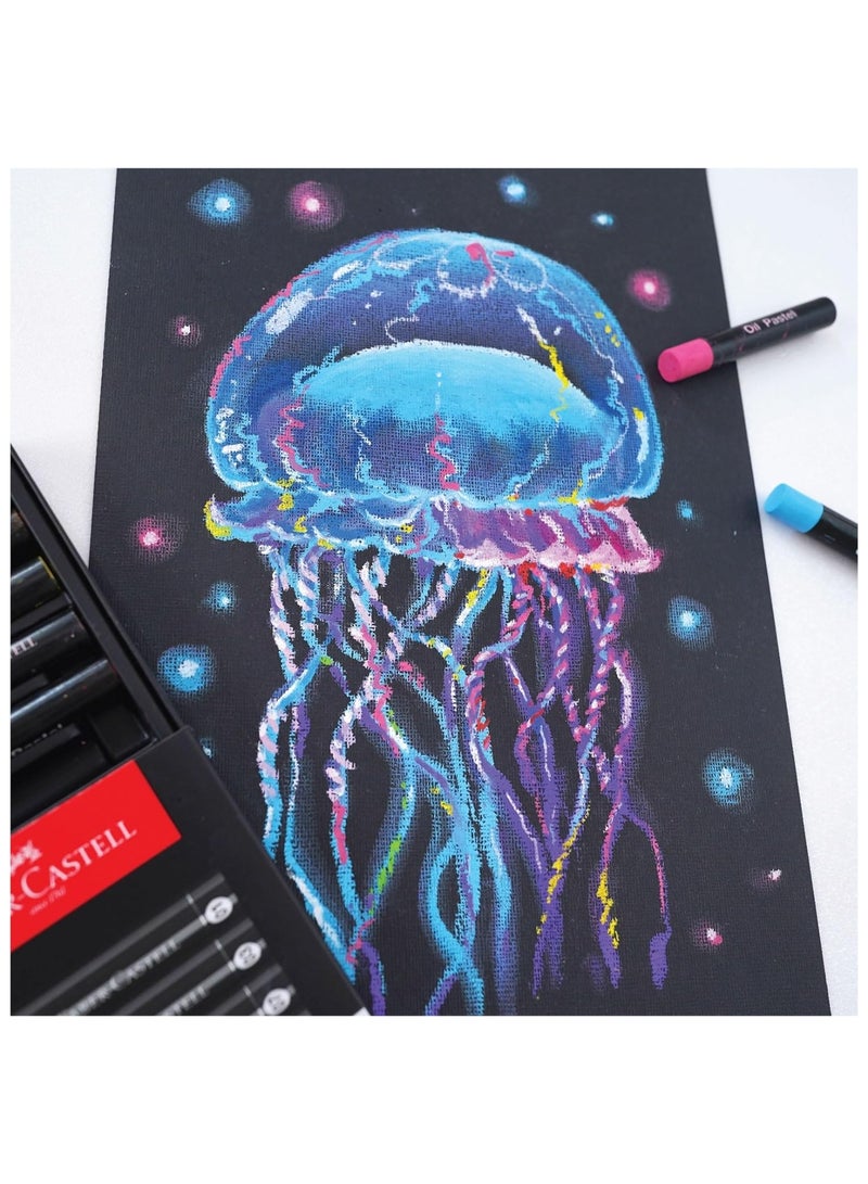 FABER-CASTELL 12 قطعة من ألوان الزيت باللون الأسود المتعدد الألوان - Image 2