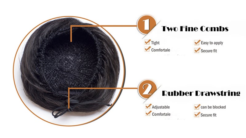 Onedor Synthetic Fiber Hair Extension Chignon Donut Bun Wig Hairpiece (4# - Dark Brown) - Image 4