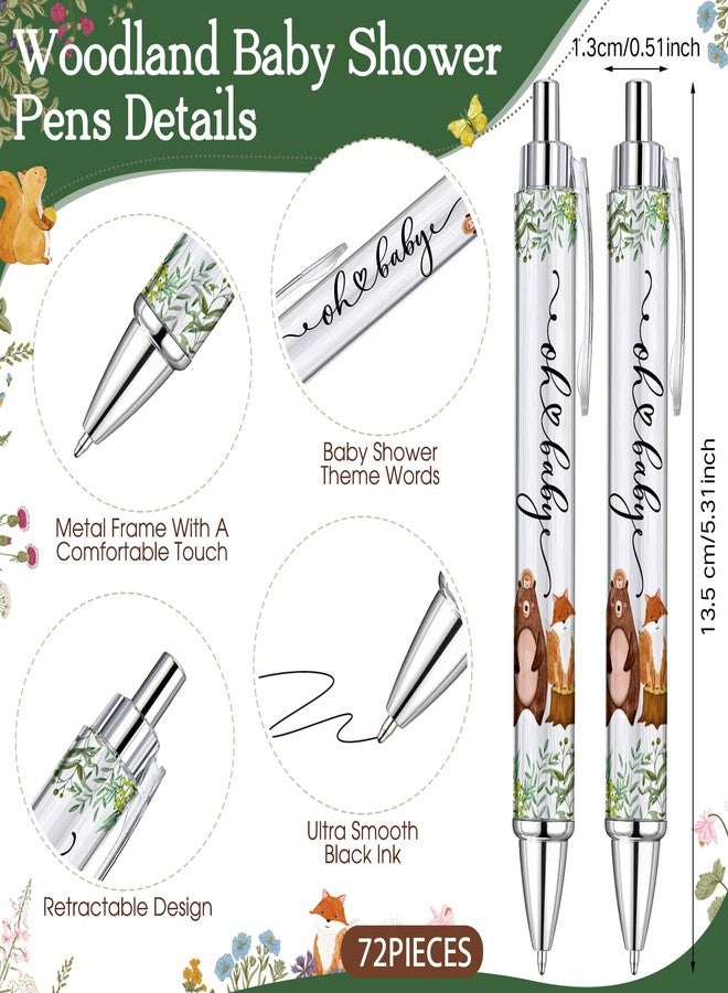 Dinifee 72 Sets Woodland Animals Baby Shower Favors Pens for Guests Includes 72 Rolling Paper Ballpoint Pens and 72 Greeting Bookmarks Woodland Baby Shower Game Prizes Party Favors Return Gifts - Image 2
