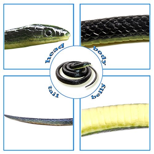 Homdipoo Realistic Fake Rubber Snake Toys Black That Look Real Prank Stuff Cobra 49 Inch Long - Image 4