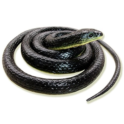 Homdipoo Realistic Fake Rubber Snake Toys Black That Look Real Prank Stuff Cobra 49 Inch Long - Image 1