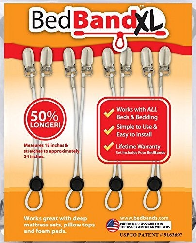 Bed Bandxl. Not Made in China. USA Worker Assembled. 50% Longer. Smooth Sheets on Any Bed. Bed Sheet Band, Holder, Gripper, Suspender, Strap. Sleep Better. - Image 5