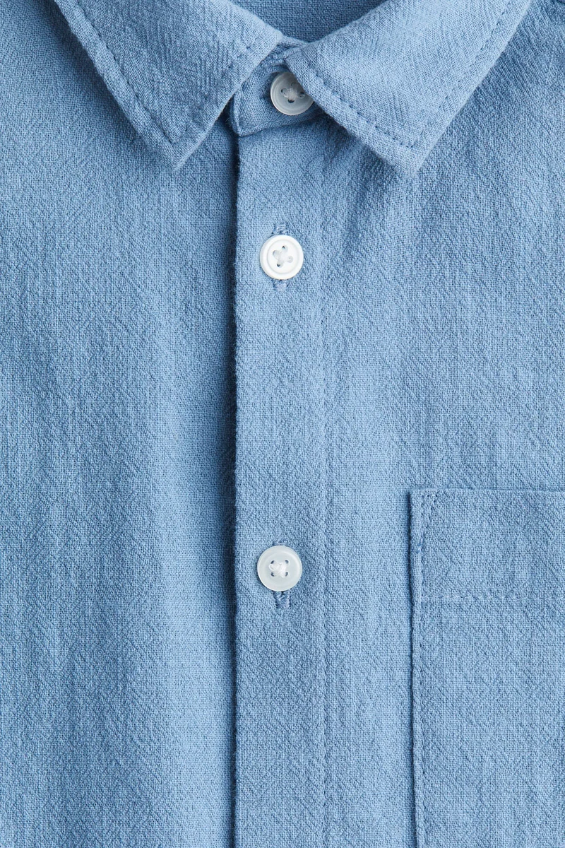H&M Loose-fit textured cotton shirt