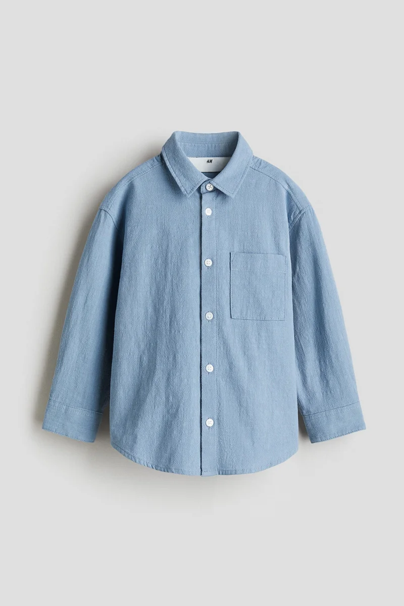 H&M Loose-fit textured cotton shirt