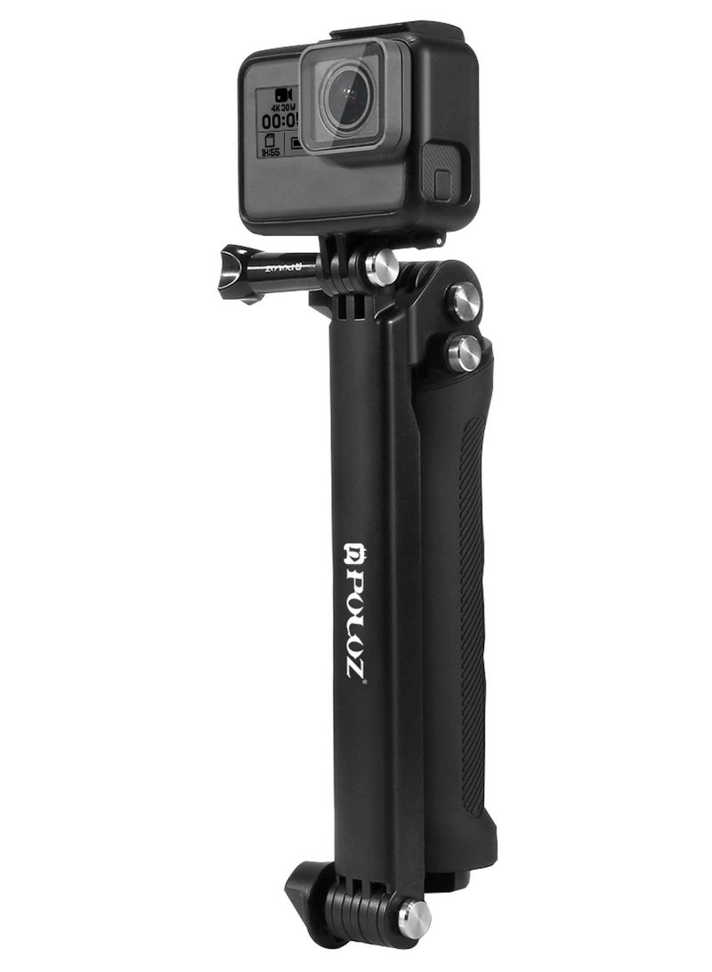 PULUZ 3-Way Grip Foldable Tripod Selfie-stick Extension Monopod for GoPro, Insta360 ONE R, DJI Osmo Action and Other Action Cameras, Length: 20-58cm - Image 2