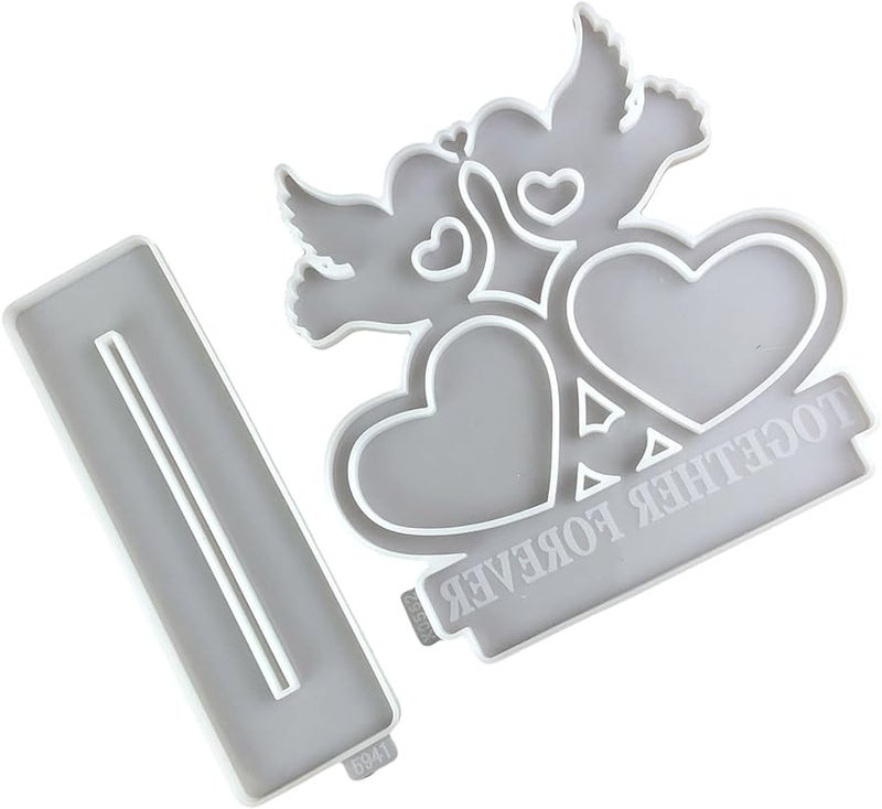Silicone Heart Bird Picture Frame Molds For Resin Crafts 4 Inch - Image 5
