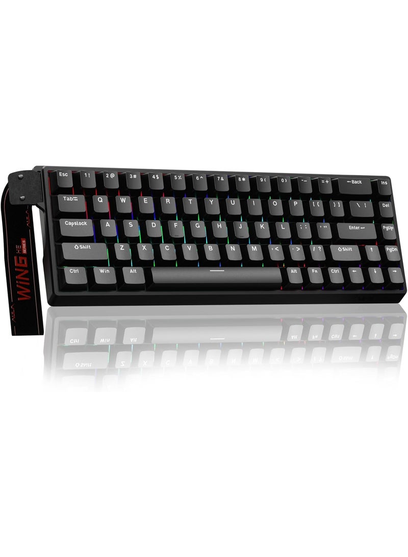 أولا WIN68 HE Mechanical Gaming Keyboard Gradient Gray - Gray Wood Magnetic Switch - Image 1