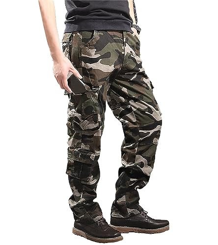 BAYAMO Mens Camo Cargo Pants Military Fatigue BDU Pant Hunting Combat Work Hiking Casual Pants with 8 Pockets (Camo Green,34) - Image 4