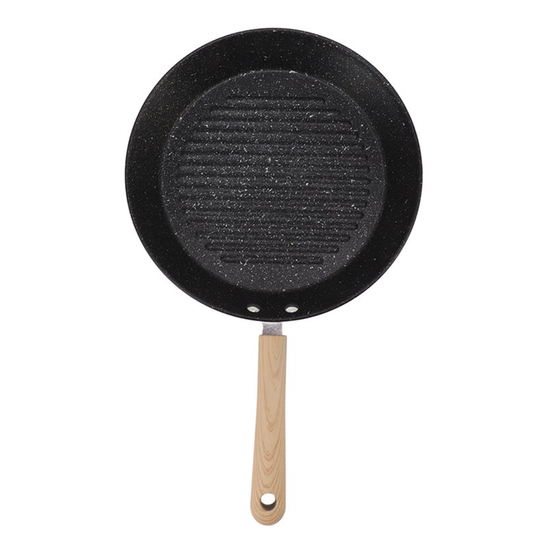 Round Frying Pan Universal Nonstick Flat Bottom Iron Grill Pan for Meat Steak Fish Breakfast - Image 1