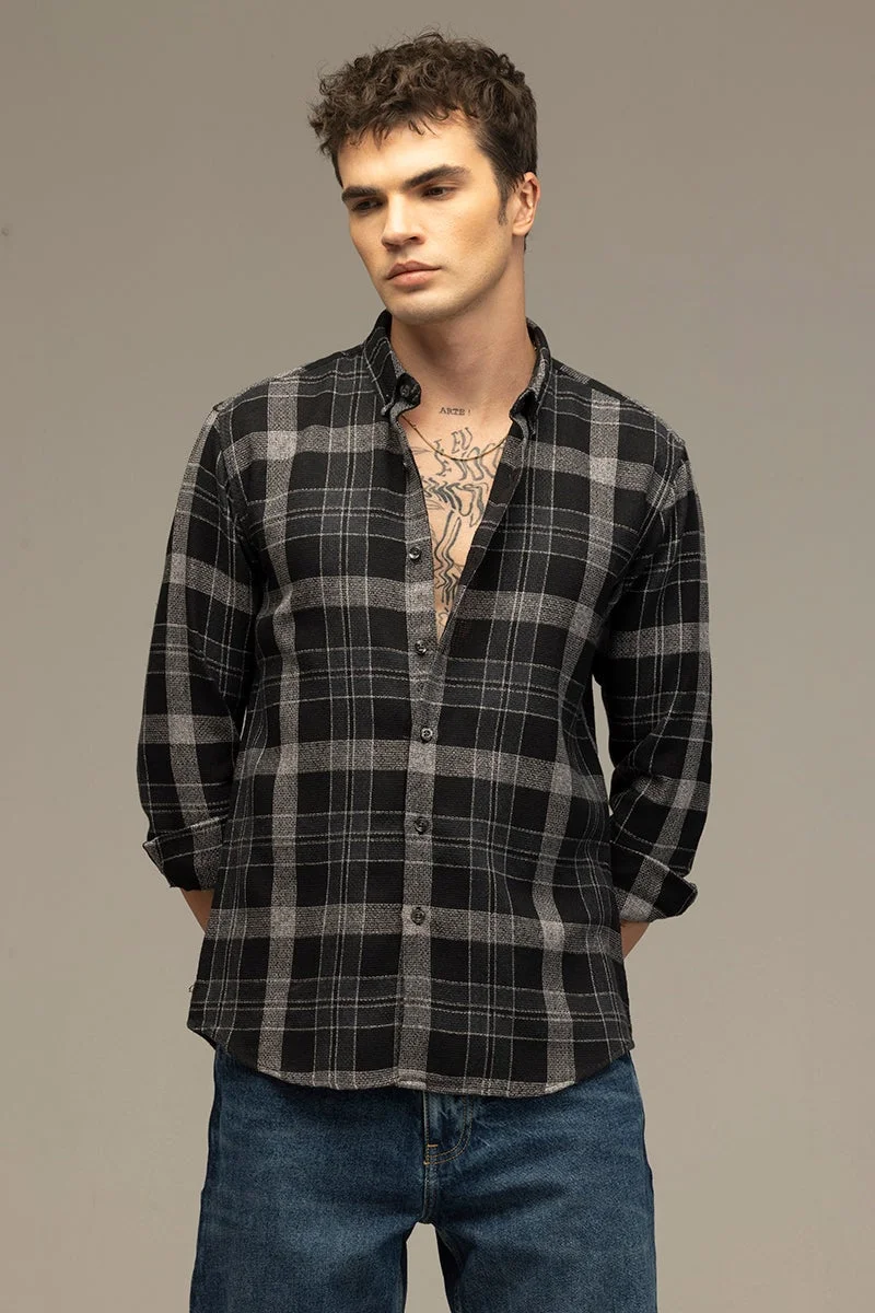 SNITCH Lane Grid Black Checks Shirt