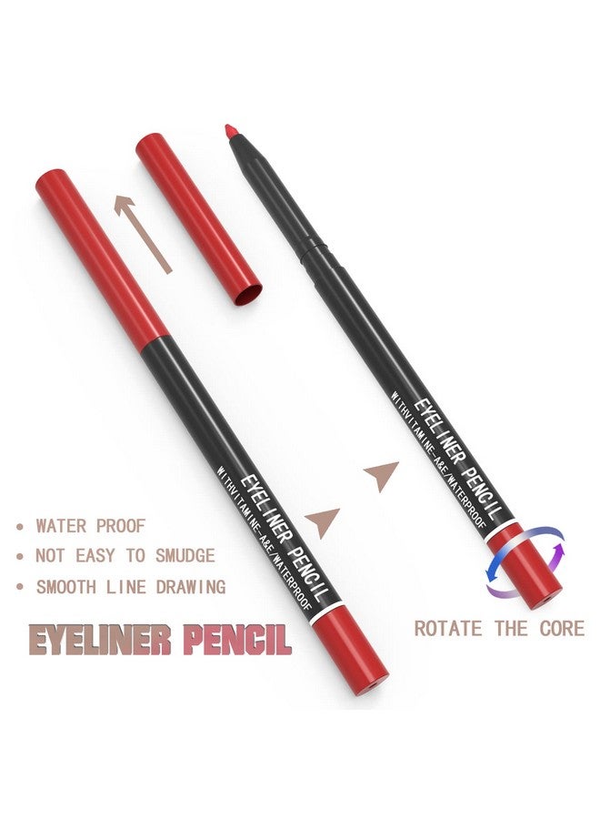 Kaiqikaixi 12 Kinds Of Color Eyeliner Pen, Eyebrow Pen,Eye Shadow Pencil, Lip Line Pen, Eyelid Pad, Pencil Makeup Set Tool 12Pcs (Multicolor) - Image 3