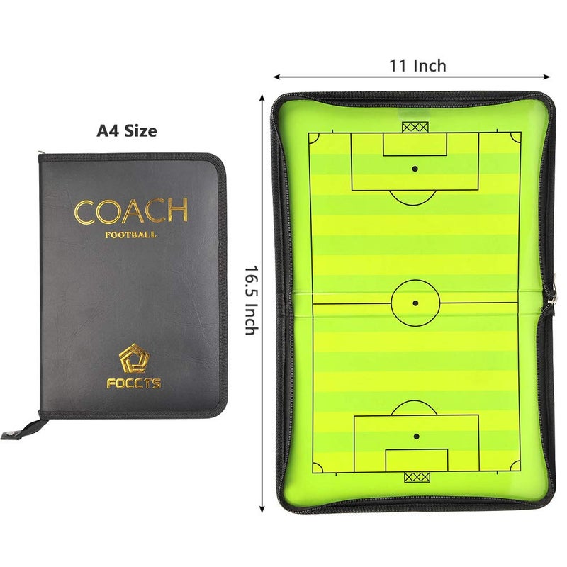 FOCCTS Magnetic Soccer Coaching Board, Football Coaching Board Coaches Clipboard Tactical with 26 Magnets, Dry Erase Marker, Eraser, Foldable and Portable Soccer Tactics Board - Image 2