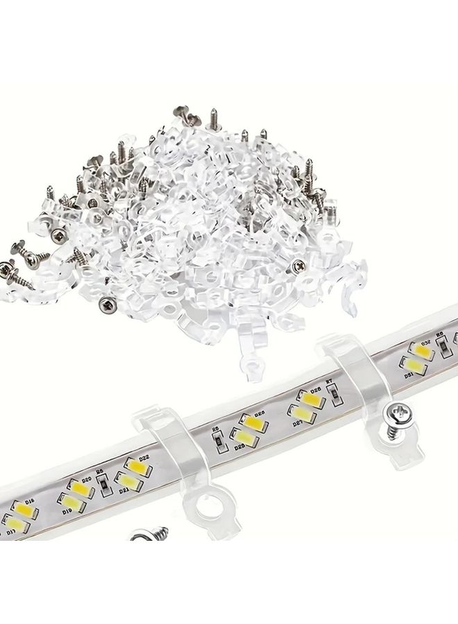100 قطعة من أقواس تركيب أضواء الشريط LED ومشابك التثبيت للاستخدام الداخلي والخارجي - Image 4