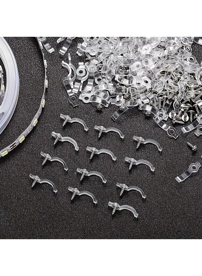 100 قطعة من أقواس تركيب أضواء الشريط LED ومشابك التثبيت للاستخدام الداخلي والخارجي - Image 3