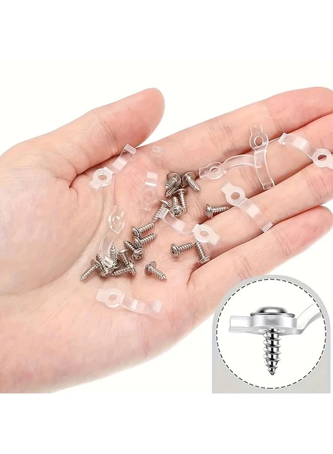 100 قطعة من أقواس تركيب أضواء الشريط LED ومشابك التثبيت للاستخدام الداخلي والخارجي - Image 5