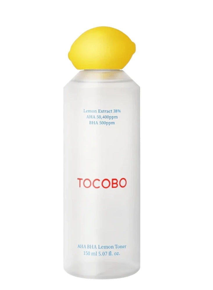 TOCOBO AHA BHA Lemon Facial Toner 150 ml | Vitamin and Lemon Extract, AHA, BHA, Calming and Soothing Moisturizer | Natural Ingredients, Vegan Toner, Cruelty Free - Image 1