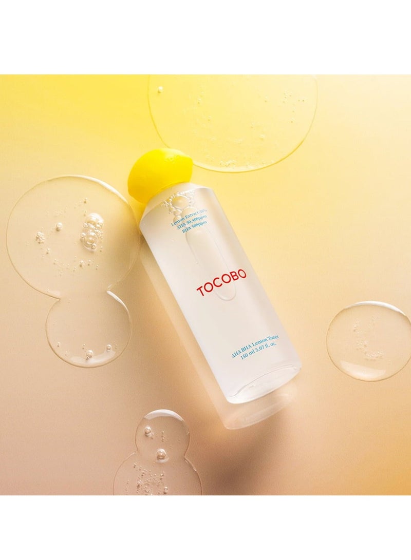TOCOBO AHA BHA Lemon Facial Toner 150 ml | Vitamin and Lemon Extract, AHA, BHA, Calming and Soothing Moisturizer | Natural Ingredients, Vegan Toner, Cruelty Free - Image 4