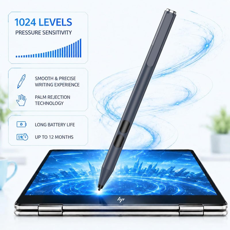 iafer Pen for Microsoft Surface Pro 10/9/8/X/7+/6/5/4/3/Surface 3, Surface Go 4/3/2/1, Surface Laptop/Studio/Book 4/3/2/1 with 4096 Pressure Sensitivity, Palm Rejection, Tilt Function (Dark Dlue) - Image 4