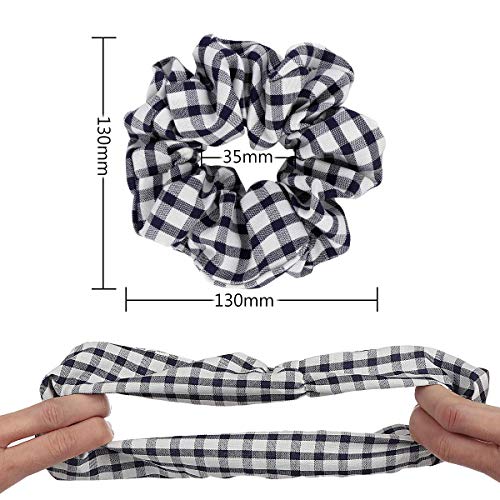 FAMEZA 14 Color Chiffon Flower Hair Scrunchies & Bows, 8 Flower & 6 Solid Color Hair Ties for Women (STYLE 1) Multicolor - Image 3