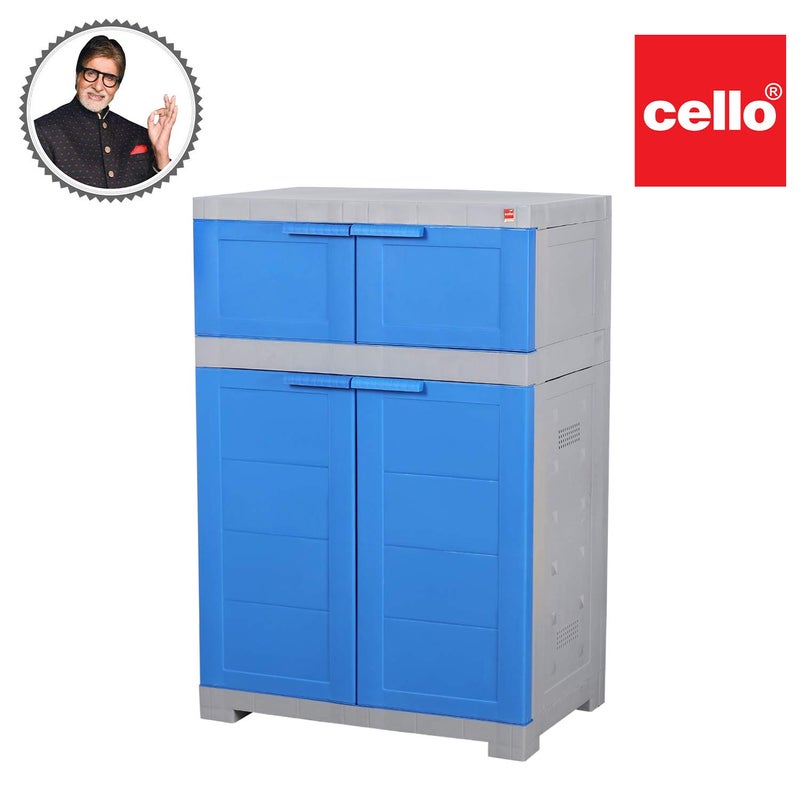 Cello Cello Novelty Dual Plastic Shoe Rack, Blue & Grey | Shoe Storage | Strong and Durable | Space Organizer | Shoe Rack for Living Room Home & Office | 3 Years Warranty - Manufacturing defect - Image 2