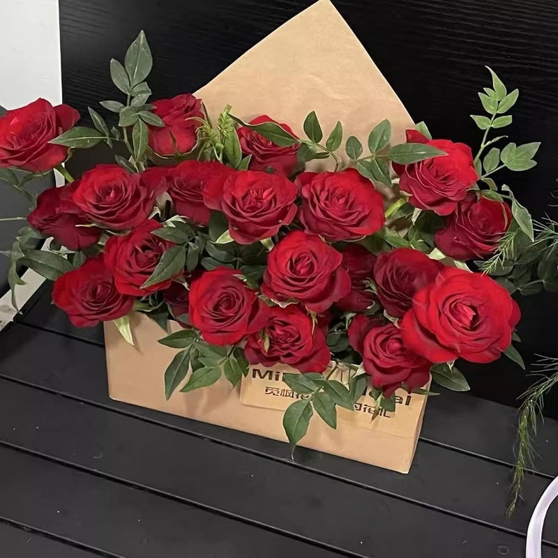 Kangnice Of 5 Elegant Envelope Floral Packaging Boxes Cardstock Wrapping Box Suitable for Bouquets and Keepsakes Arrangement Wrap - Image 2