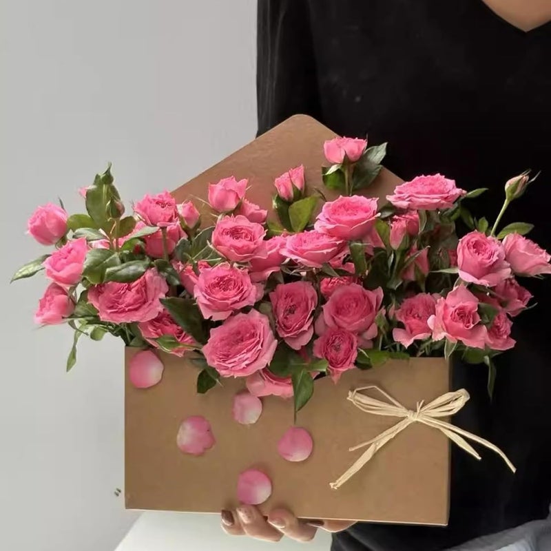 Kangnice Of 5 Elegant Envelope Floral Packaging Boxes Cardstock Wrapping Box Suitable for Bouquets and Keepsakes Arrangement Wrap - Image 3