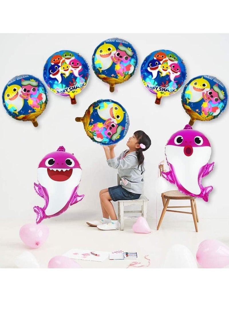 KASTWAVE Shark Baby Balloon Party Supplies Helium baby shark party for Sea World Kid Themed Birthday Decorations Shower Costumes 9Pcs - Image 2