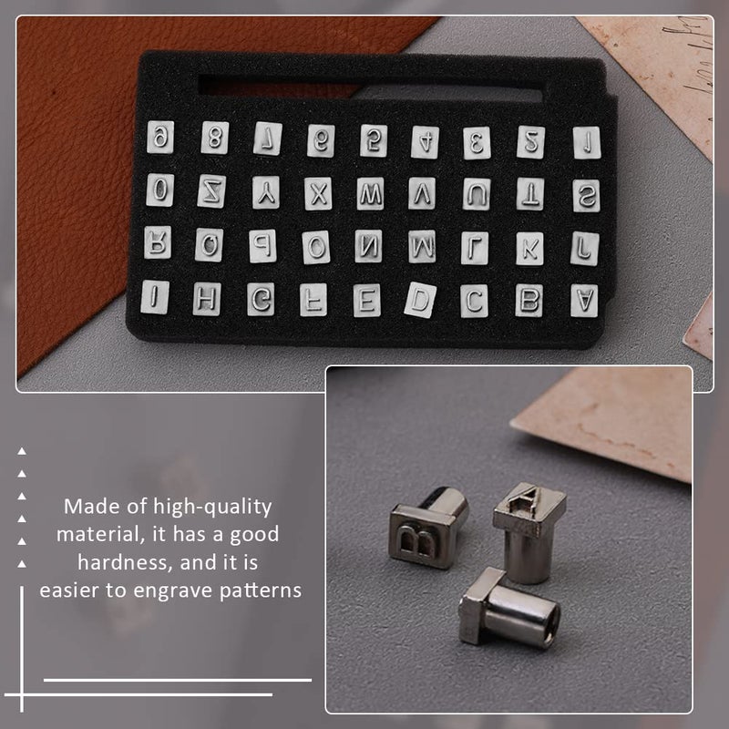 ZMAAGG 38 PCS Leather Stamping Tools, Leather Stamping Kit with 36pcs Letters and Numbers, Rubber Hammer for Leather Working - Image 5