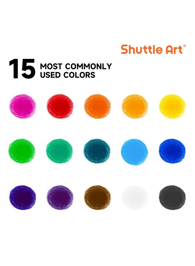 Shuttle Art Tempera Paint Sticks, 15 Colors Solid Tempera Paint for Kids, Super Quick-drying, Washable, Works Great on Paper Wood Glass Ceramic Canvas - Image 2