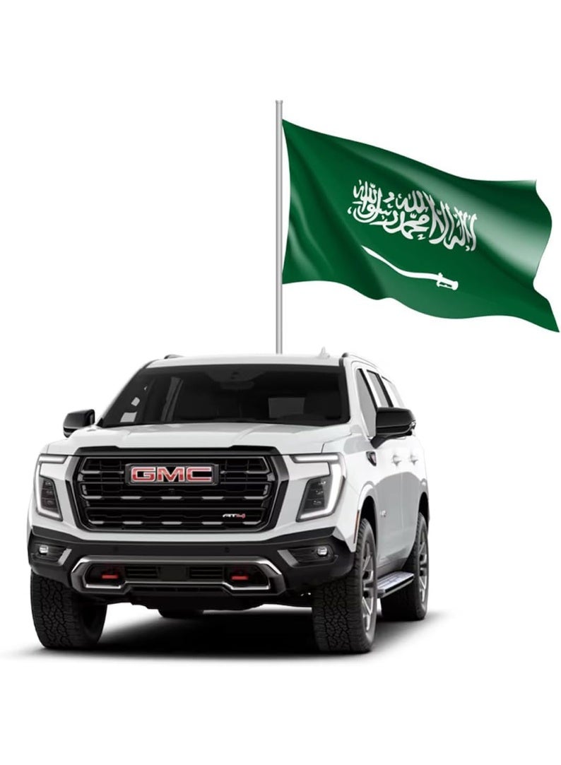 جي ام سي قاعدة تثبيت علم سيارة شديدة التحمل لسيارات GMC - حامل علم فولاذي للأعلام الوطنية، والفعاليات، والمسيرات، والتركيب على سقف السيارة أو الجزء الخلفي منها - هيكل ملحوم قوي، تركيب سهل باستخدام البراغي - Image 2