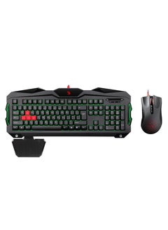 Bloody BLAZING GAMING WIRED KEYBOARD AND MOUSE B2100, DOUBLE SECURED WATER RESISTANT, CONVEX SILICON KEYS WITH NEON GLARE SYSTEM, FOR WINDOWS XP/ VISTA/ 7/ 8 /8.1 / 10 OR LATER, BLACK  - Image 1