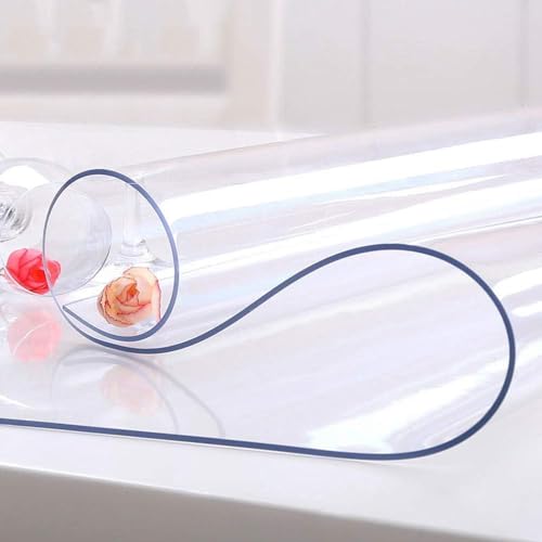 غطاء طاولة شفاف من PVC بسمك 15 مم قابل للتخصيص بأحجام متعددة 19 × 39 بوصة